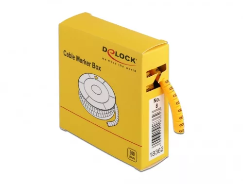 Delock 500 db. sárga kábeljelző doboz No. 8 (DL-18362)