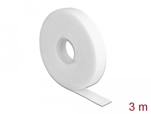 Delock Velcro fehér ragasztó szalag guriga Hx 3 m x Sz 13 mm (DL-18376)