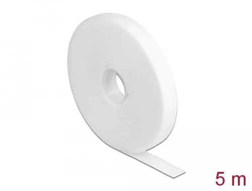 Delock Velcro fehér ragasztó szalag guriga Hx 5 m x Sz 13 mm (DL-18377)