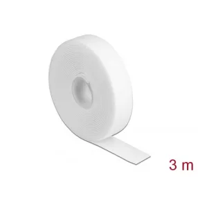   Delock Velcro fehér ragasztó szalag guriga Hx 3 m x Sz 20 mm (DL-18380)