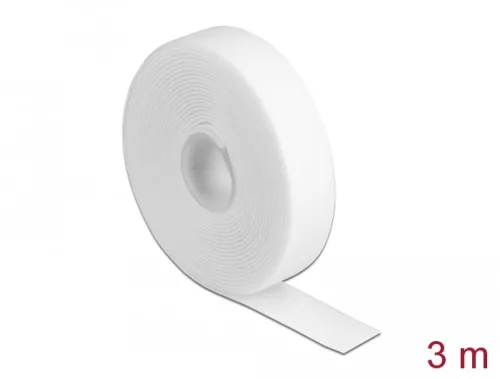 Delock Velcro fehér ragasztó szalag guriga Hx 3 m x Sz 20 mm (DL-18380)