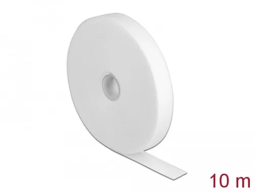 Delock Velcro fehér ragasztó szalag guriga Hx 10 m x Sz 20 mm (DL-18382)
