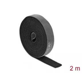   Delock Velcro fekete ragasztó szalag guriga Hx 2 m x Sz 15 mm (DL-18383)