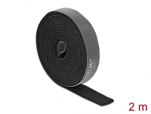 Delock Velcro fekete ragasztó szalag guriga Hx 2 m x Sz 15 mm (DL-18383)