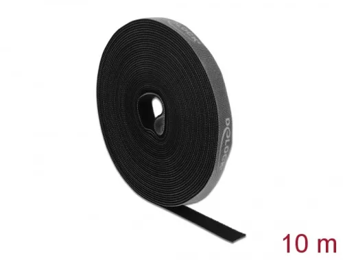 Delock Velcro fekete ragasztó szalag guriga Hx 10 m x Sz 15 mm (DL-18385)