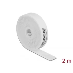   Delock Velcro fehér ragasztó szalag guriga Hx 2 m x Sz 15 mm (DL-18386)