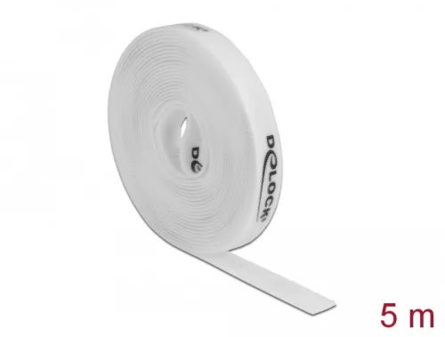 Delock Velcro fehér ragasztó szalag guriga Hx 5 m x Sz 15 mm (DL-18387)
