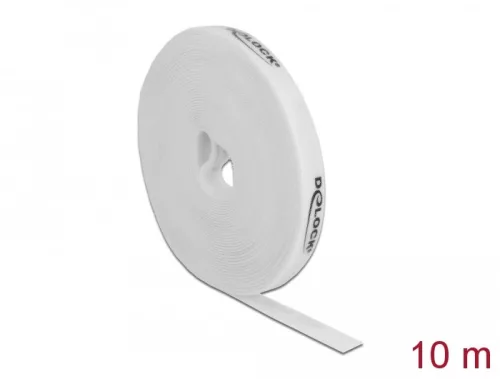 Delock Velcro fehér ragasztó szalag guriga Hx 10 m x Sz 15 mm (DL-18388)