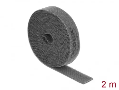 Delock Velcro szürke ragasztó szalag guriga Hx 2 m x Sz 15 mm (DL-18389)