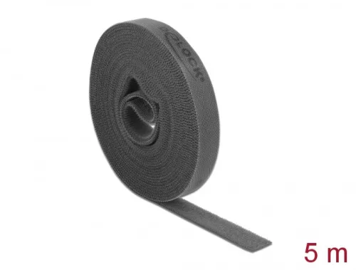 Delock Velcro szürke ragasztó szalag guriga Hx 5 m x Sz 15 mm (DL-18390)