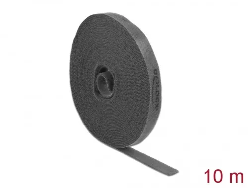 Delock Velcro szürke ragasztó szalag guriga Hx 10 m x Sz 15 mm (DL-18391)