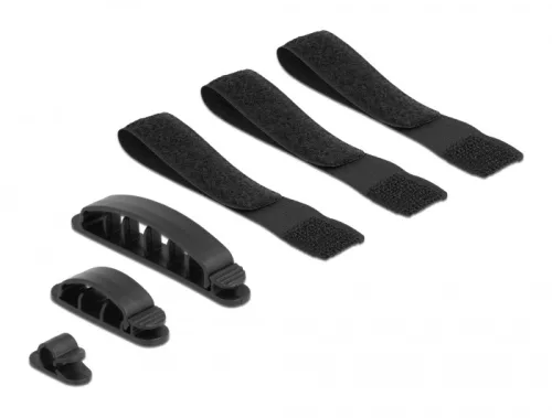 Delock Kábeltartó és Velcro szalag szett 6 db. (DL-18393)