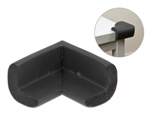 Delock Öntapadós habszivacs sarokvédő, 56 x 56 x 33 mm méretű, fekete (DL-18396)