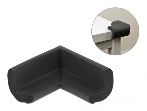 Delock Öntapadós habszivacs sarokvédő, 70 x 67 x 35 mm méretű, fekete (DL-18398)