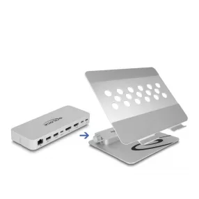   Delock Tablet és Laptop állvány beépített dokkoló állomással 4K - HDMI / DisplayPort / LAN / Hub / HDR / PD (DL-18442)