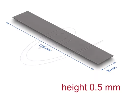 Delock Hővezető párna 120 x 20 x 0,5 mm M.2 modulokhoz 3,2 W/mK   alacsony olaj szivárgás