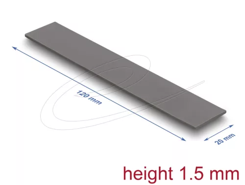 Delock Hővezető párna 120 x 20 x 1,5 mm M.2 modulokhoz 3,2 W/mK   alacsony olaj szivárgás