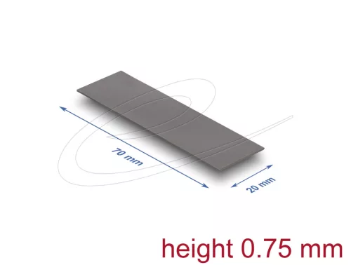 Delock Hővezető párna 70 x 20 x 0,75 mm M.2 modulokhoz 3,0 W/mK