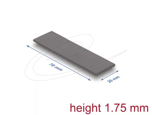 Delock Hővezető párna 70 x 20 x 1,75 mm M.2 modulokhoz 3,0 W/mK