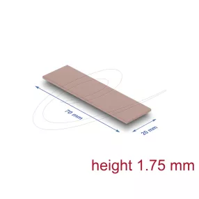   Delock Hővezető párna 70 x 20 x 1,75 mm M.2 modulokhoz 3,0 W/mK   nem szilikon anyagú