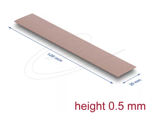 Delock Hővezető párna 120 x 20 x 0,5 mm M.2 modulokhoz 3,0 W/mK   nem szilikon anyagú