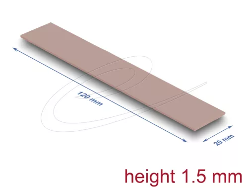 Delock Hővezető párna 120 x 20 x 1,5 mm M.2 modulokhoz 3,0 W/mK   nem szilikon anyagú