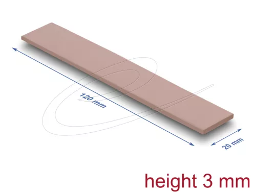 Delock Hővezető párna 120 x 20 x 3 mm M.2 modulokhoz 3,0 W/mK   nem szilikon anyagú
