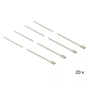   Delock Rozsdamentes acél kábelkötegelők, 350 x 4,6 mm (H x Sz), 20 darab (DL-18632)