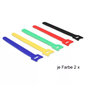   Delock Hurkolható rögzítők, 150 x 12 mm (H x Sz), 10 darab, színes (DL-18634)