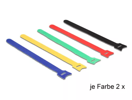 Delock Hurkolható rögzítők, 240 x 12 mm (H x Sz), 10 darab, színes (DL-18636)