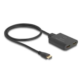   Delock HDMI kapcsoló 2 x HDMI bemenet - 1 x HDMI kimenet 8K 60 Hz, integrált kábellel 50 cm (DL-18645)