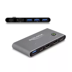 Delock HDMI KVM 8K 60 Hz kapcsoló USB 5 Gbps (DL-18647)