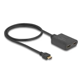   Delock HDMI elosztó 1 x HDMI megoszlik 2 x HDMI-vé, 4K 60 Hz kimenettel és downscalerrel (DL-18650)