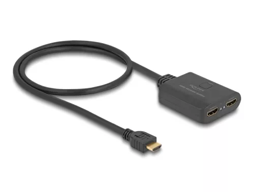 Delock HDMI elosztó 1 x HDMI megoszlik 2 x HDMI-vé, 4K 60 Hz kimenettel és downscalerrel (DL-18650)