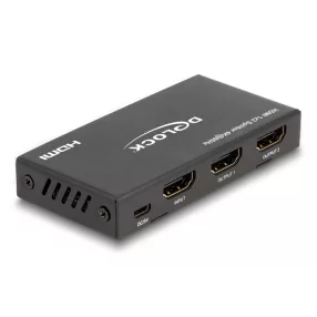   Delock HDMI elosztó 1 x HDMI megoszlik 2 x HDMI-vé, 4K 60 Hz kimenettel és downscalerrel (DL-18651)