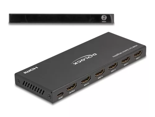 Delock HDMI kapcsoló 5 x HDMI bemenet - 1 x HDMI kimenet 8K 60 Hz (DL-18657)