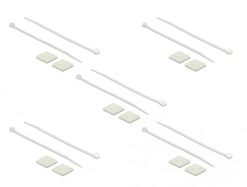 Delock Kábelkötegelő talp 25 x 25 mm, kábelkötegelővel, melynek hossza 150 mm x szélessége 3,6 mm fe (DL-18677)