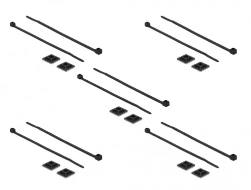 Delock Kábelkötegelő talp 20 x 20 mm, kábelkötegelővel, melynek hossza 200 mm x szélessége 2,5 mm fe (DL-18680)