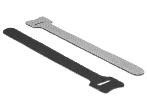 Delock Hurkolható rögzítok, 150 mm x 12 mm (H x Sz), 10 darab, fekete (DL-18686)