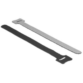   Delock Hurkolható rögzítok, 200 mm x 12 mm (H x Sz), 10 darab, fekete (DL-18687)