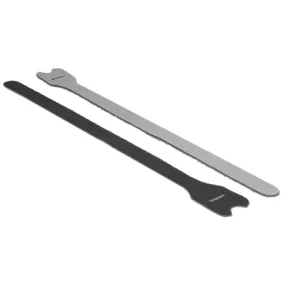   Delock Hurkolható rögzítok, 300 mm x 12 mm (H x Sz), 10 darab, fekete (DL-18688)