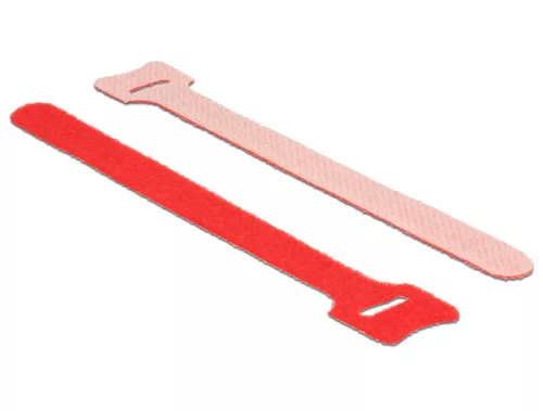 Delock Hurkolható rögzítok, 150 mm x 12 mm (H x Sz), 10 darab, piros (DL-18689)