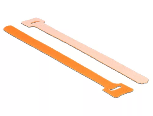 Delock Hurkolható rögzítok, 200 mm x 12 mm (H x Sz), 10 darab, narancssárga (DL-18696)
