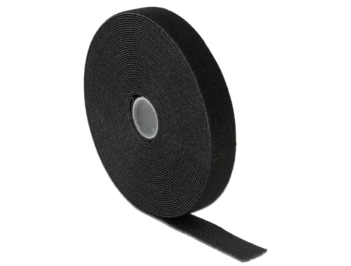 Delock Hurkolható rögzítok, 10 m x 20 mm (H x Sz) tekercs, fekete (DL-18716)