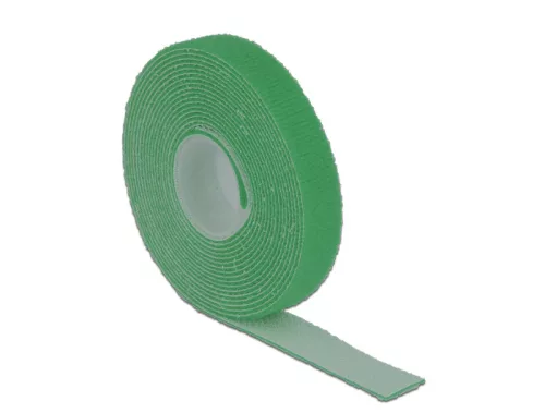 Delock Hurkolható rögzítok, 3 m x 13 mm (H x Sz) tekercs, zöld (DL-18726)