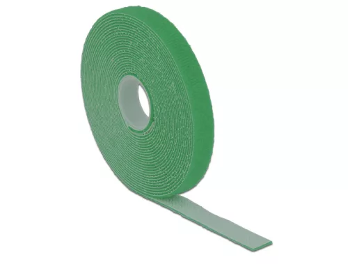 Delock Hurkolható rögzítok, 5 m x 13 mm (H x Sz) tekercs, zöld (DL-18727)