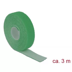   Delock Hurkolható rögzítők, 3 m x 20 mm (H x Sz) tekercs, zöld (DL-18730)