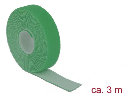 Delock Hurkolható rögzítők, 3 m x 20 mm (H x Sz) tekercs, zöld (DL-18730)