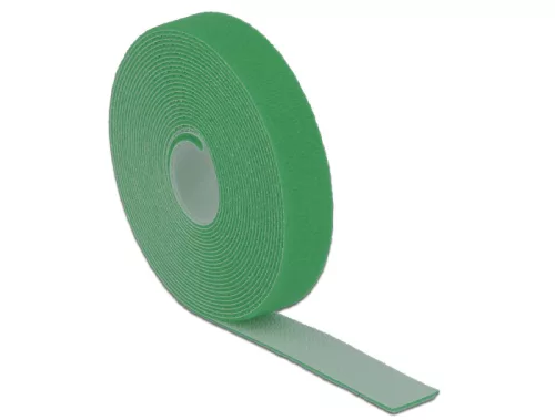 Delock Hurkolható rögzítok, 5 m x 20 mm (H x Sz) tekercs, zöld (DL-18731)