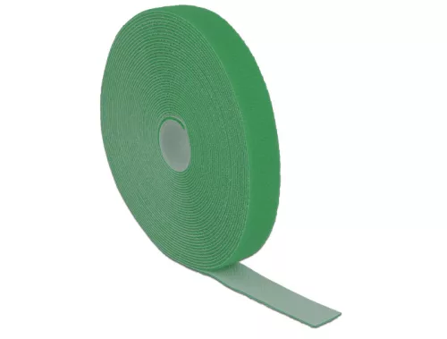 Delock Hurkolható rögzítok, 10 m x 20 mm (H x Sz) tekercs, zöld (DL-18732)